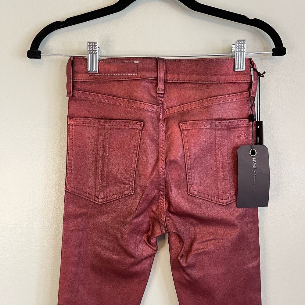 Rag & Bone Jeans Womens 24 Redmet Metallic High Rise Ankle Skinny Stretch NWT - Picture 4 of 9